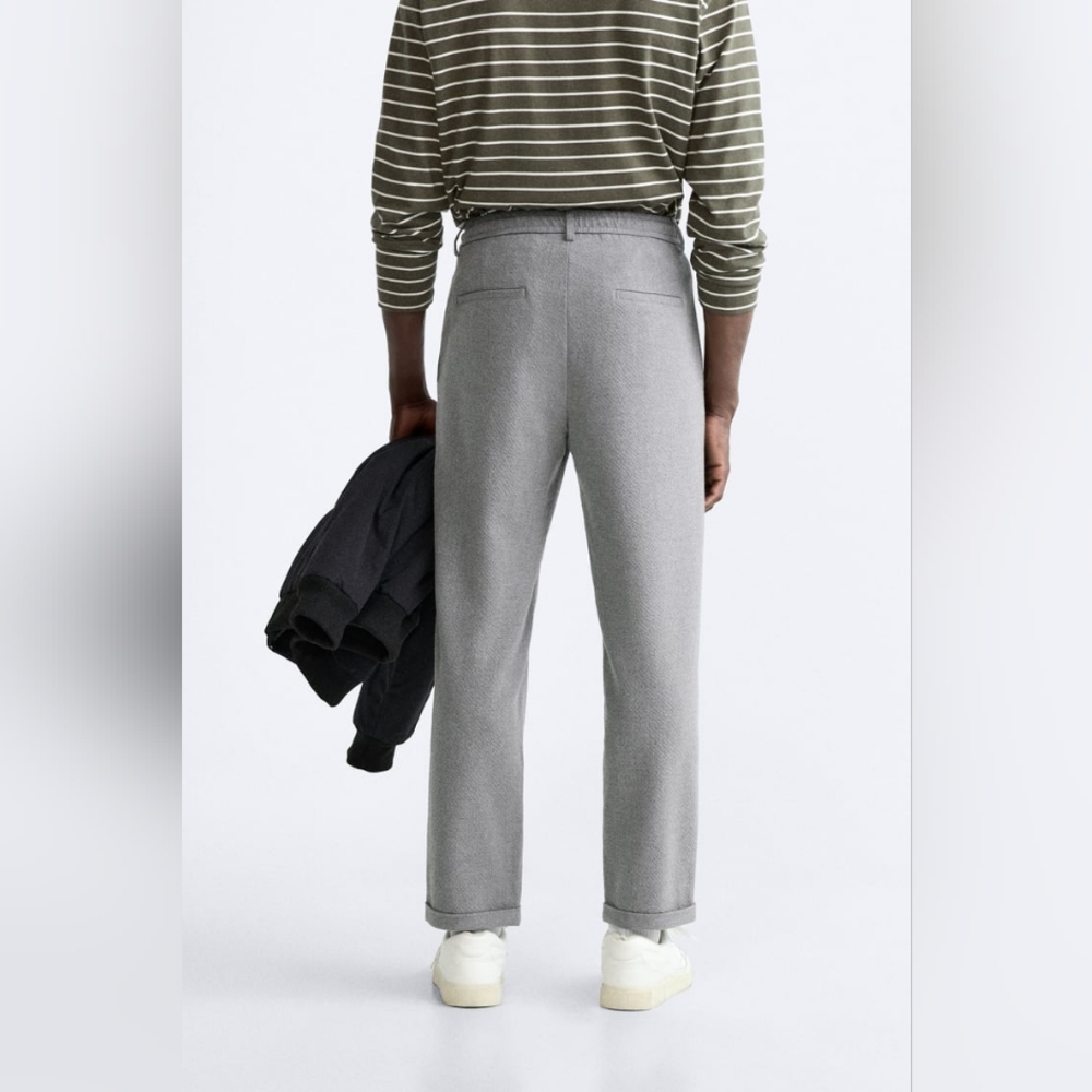 NWT Zara Grey Pleated Trousers - Picture 8 of 15